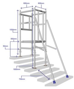 No-slip adjustable footplates secure the base of the tower, and with a platform length of 1800mm.