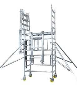 One-Man Operation: Simple assembly and transportation for single-person use. Compact Dimensions: Fits through standard doorways for added convenience. Integrated Trolley Storage: Easy to transport components without hassle. Low-Level Access: Perfect for small-scale tasks in commercial and domestic environments. Industrial-Grade Build: Meets safety standards for professional use.